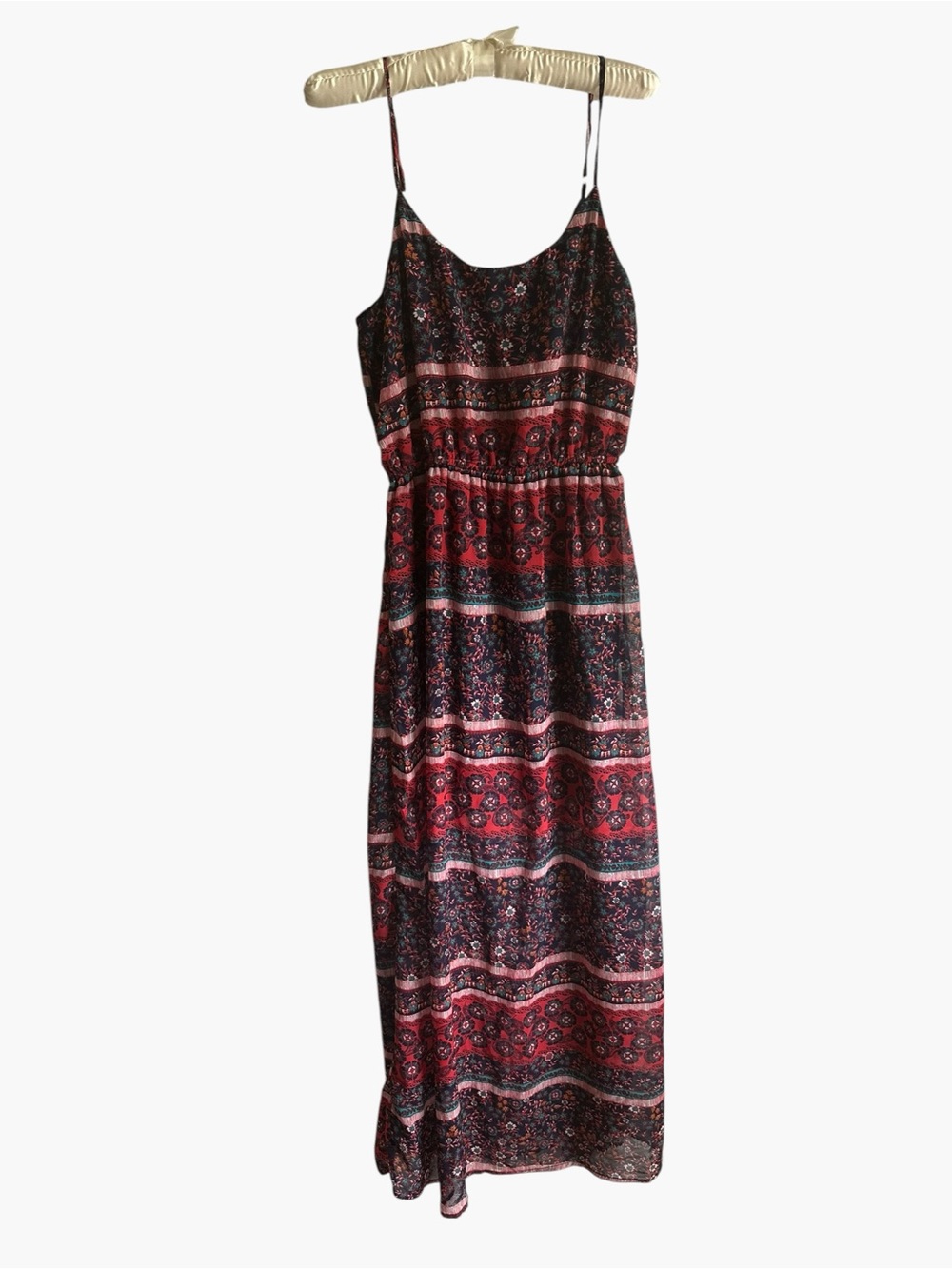 Eyeshadow Boho Print Maxi Dress | Size Medium | Adjustable Straps